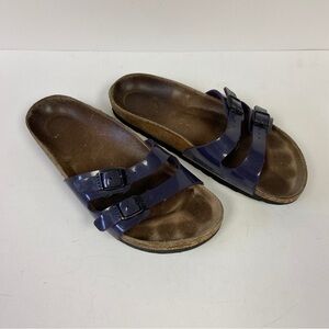 Birkenstocks Womens Ibiza Purple Leather Adjustable Strap‎ Slide Sandals Size 36